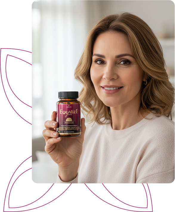 Mulher feliz com Equalize Femme